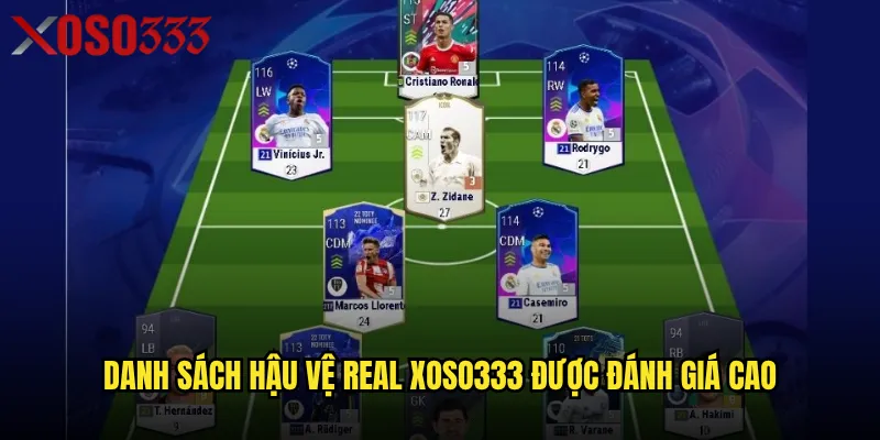 Danh sách hậu vệ Real Xoso333 được đánh giá cao